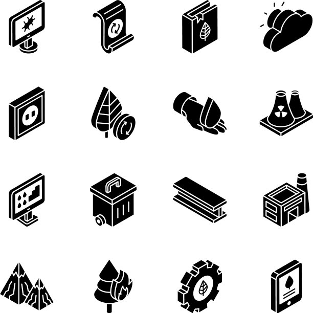 包装生态与环境字形等距IC图片下载