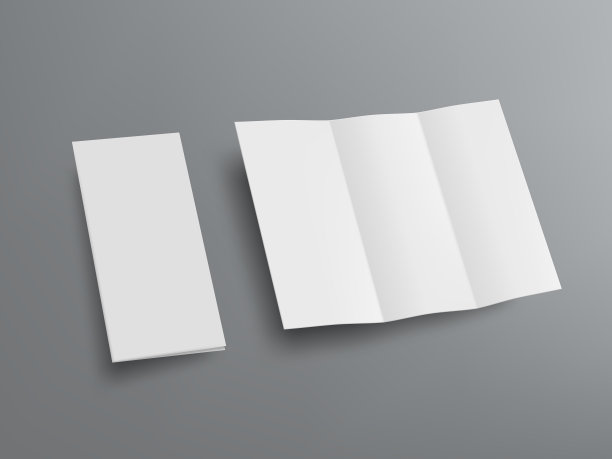 打开和关闭三页纸小册子与阴影图片下载