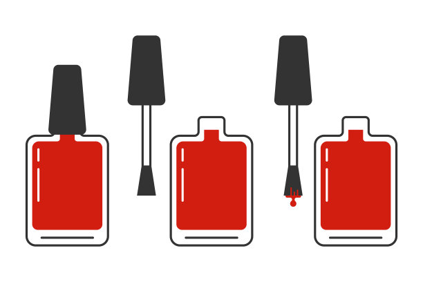 指甲油平面图标集图片下载