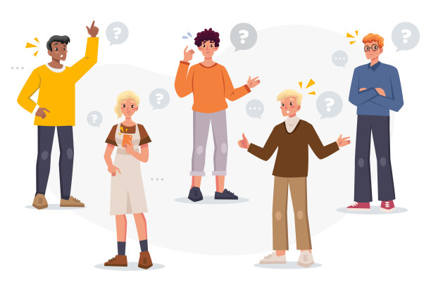 扁平的人问问题图片下载