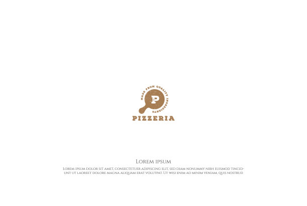 复古的字母p是披萨店的标志图片下载