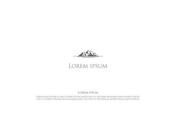 复古复古的山冰山标志设计图片下载