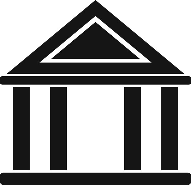 简约风格的法官法庭图标图片下载