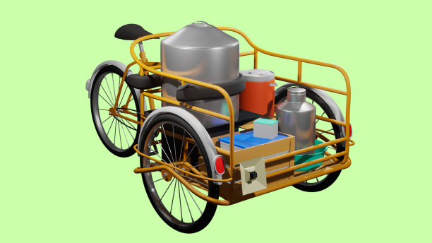 玉米粉蒸肉三轮车，俯视图图片下载