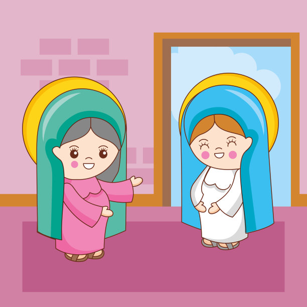 玛丽亚·桑蒂西玛拜访她的堂兄圣·伊莎贝尔图片下载