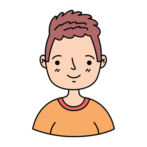 男人头像线性彩色图标图片下载