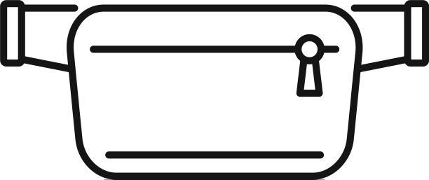 腰包图标轮廓风格图片下载