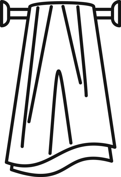 堆加热毛巾轨图标轮廓风格图片下载