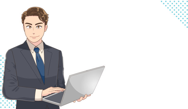 一个自信的商人有一台电脑。图片下载