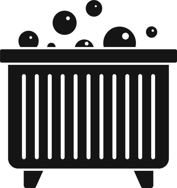 泡泡按摩浴缸图标简单的风格图片下载