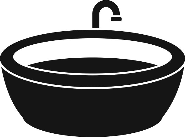 圆形按摩浴缸图标简单的风格图片下载