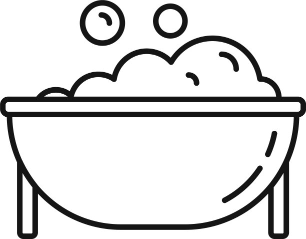 健康的按摩浴缸图标轮廓风格图片下载