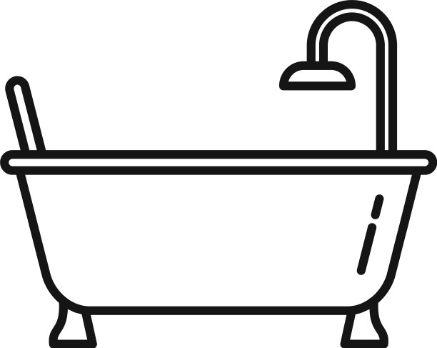 浴缸图标轮廓风格图片下载