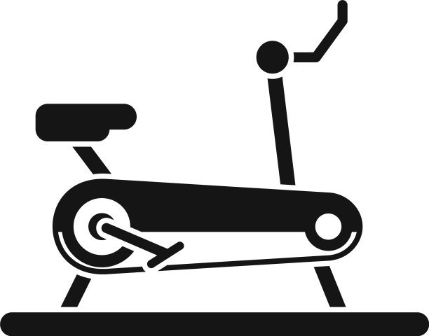 室内健身自行车图标简约风格图片下载
