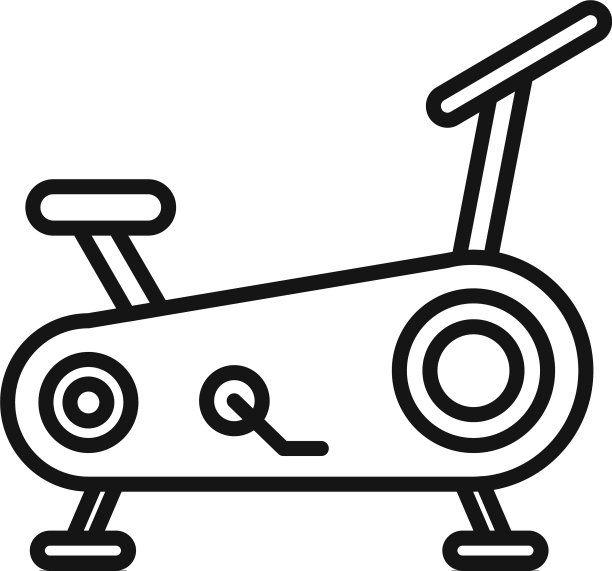 运动健身自行车图标轮廓风格图片下载