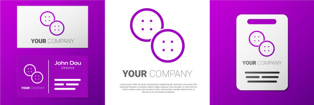 标志型缝纫按钮的衣服图标隔离图片下载