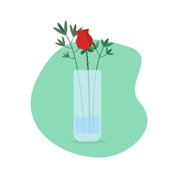 花瓶内红花及装饰药草图片下载