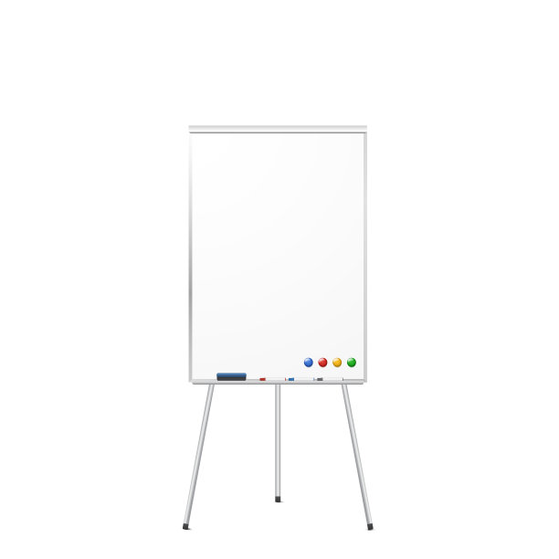 空白磁三脚架干擦白板图片下载