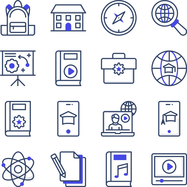 包装教育平面图标图片下载