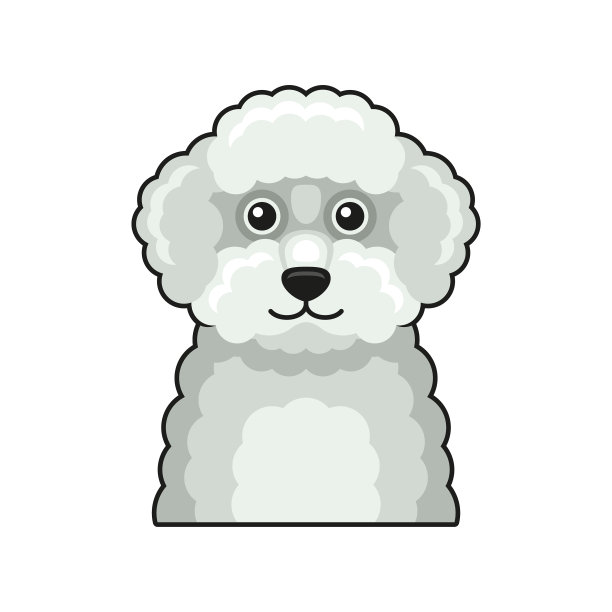 可爱的狗脸图标卡通风格的白色图片下载