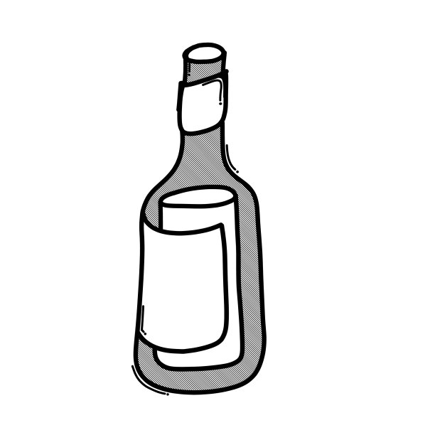 酒瓶涂鸦图标素描手绘图片下载