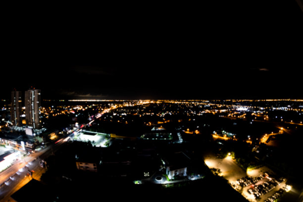 曼谷夜景，模糊不清的照片，泰国夜景。图片下载