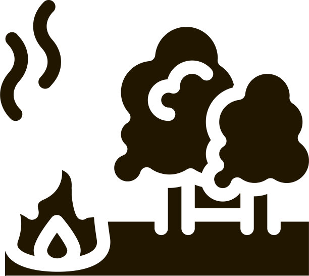 森林火灾图标字形图片下载