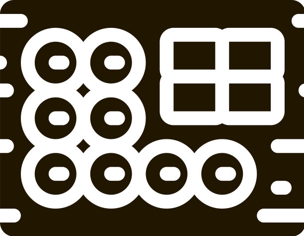 寿司卷设置在桌上图标字形图片下载