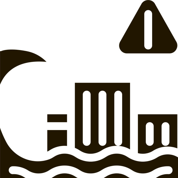 海啸洪水城市图标字形图片下载