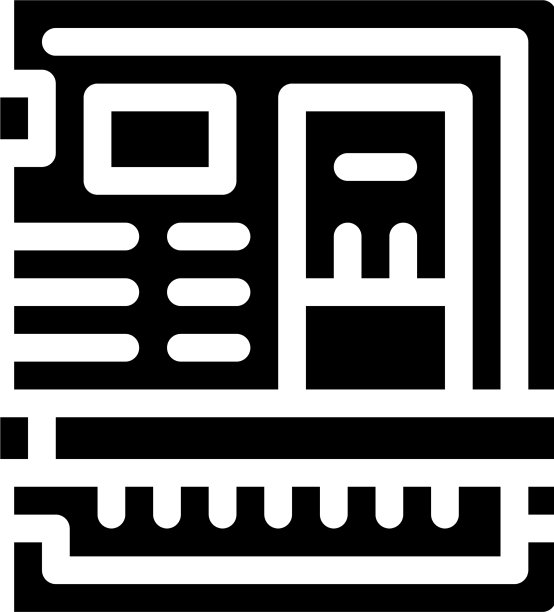 带端口图标的电脑系统背面图片下载