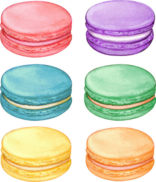 可爱的水彩蜡笔马卡龙图片下载