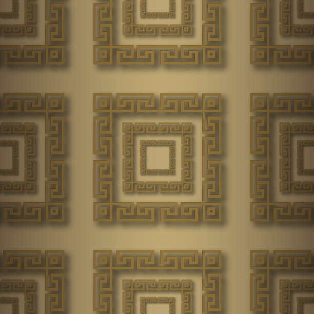 3d黄金无缝图案希腊背景表面图片下载