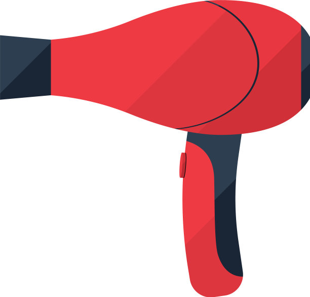 吹风机红色扁平风格图标图片下载