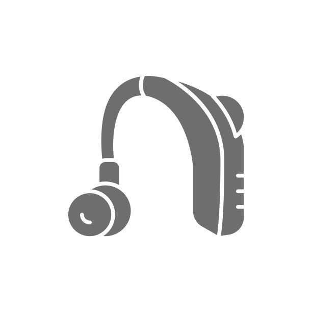 助听器接收器在耳道灰色图标图片下载