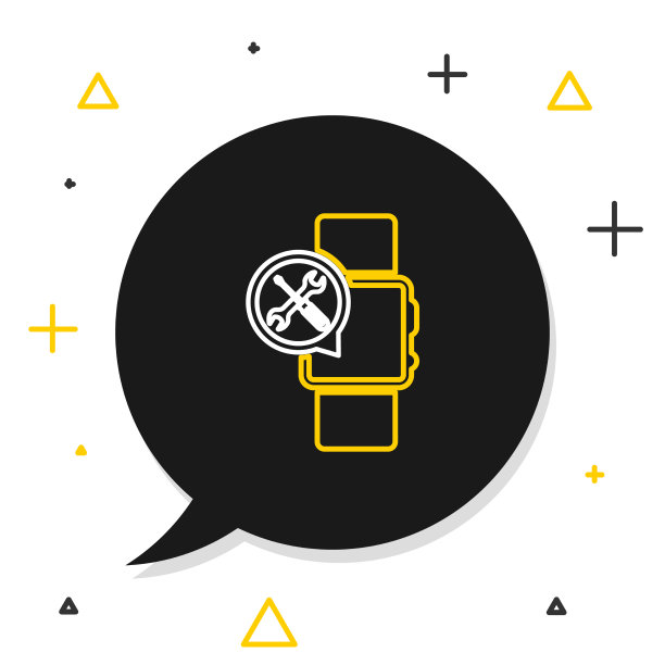 带有螺丝刀和扳手图标的智能手表图片下载