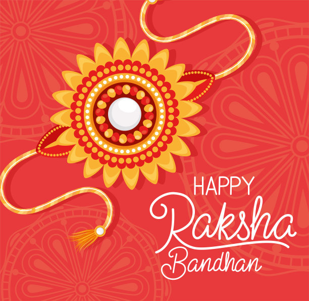 快乐的raksha头巾和橙色的腕带图片下载