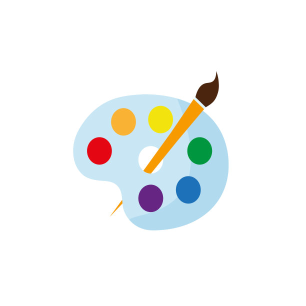 油漆调色板学校项目隔离在白色背景图片下载