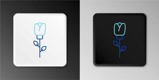 线花玫瑰图标孤立在灰色背景图片下载