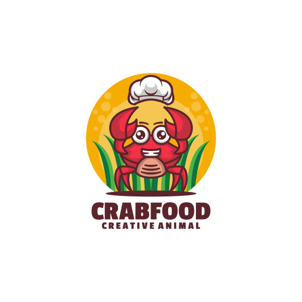 标志蟹食简约，吉祥物风格图片下载