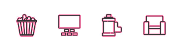 在盒式相机胶卷上放置爆米花图片下载