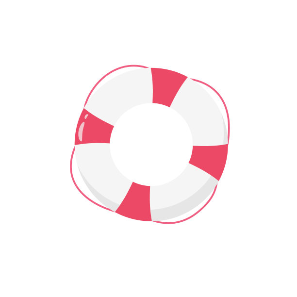 救生圈图标矢量插图卡通风格。图片下载