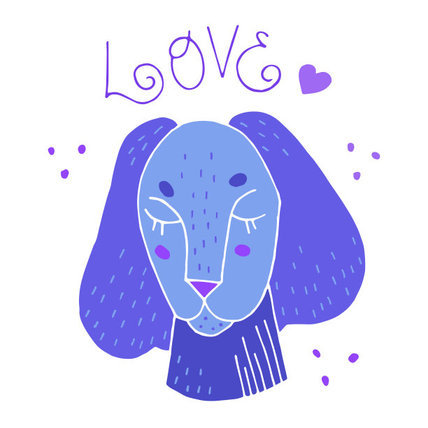 可爱的卡通狗说话-爱图片下载