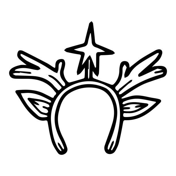 单一设计元素-圣诞头带鹿角图片下载