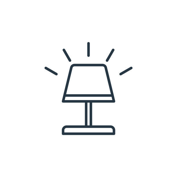 卧室灯图标向量从智能家居概念。卧室灯的细线插图可编辑笔触。卧室灯线性标志，用于web和移动应用程序，标志，印刷媒体。图片下载