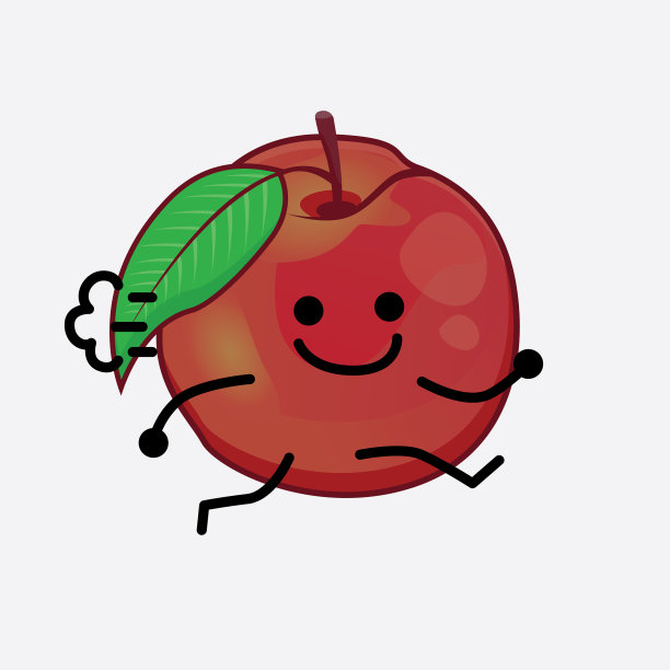 油桃水果可爱的性格与简单的脸图片下载