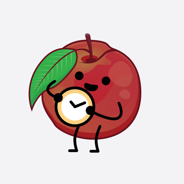 油桃水果可爱的性格与简单的脸图片下载