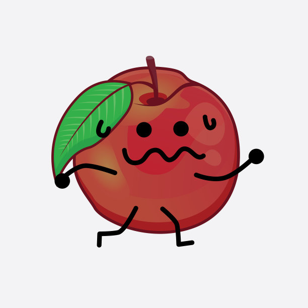 油桃水果可爱的性格与简单的脸图片下载