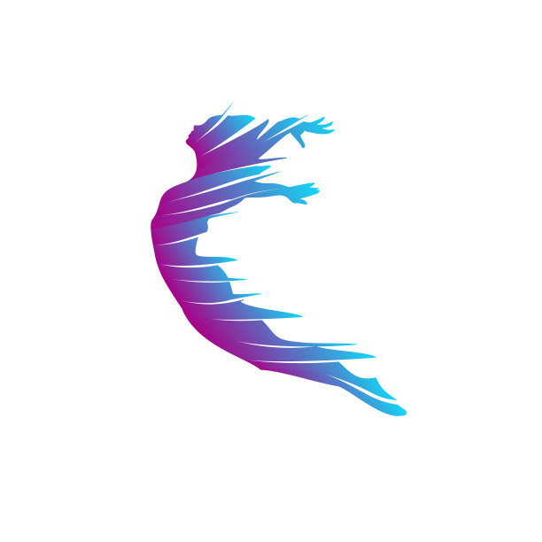 抽象女孩跳跃剪影图标女孩图片下载