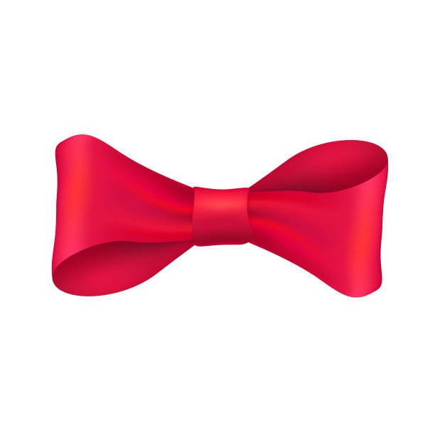 红色蝴蝶结图标孤立在白色背景图片下载