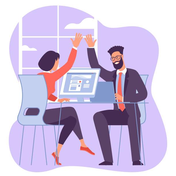 团队工作的办公室职员，年轻的男人和女人给予图片下载